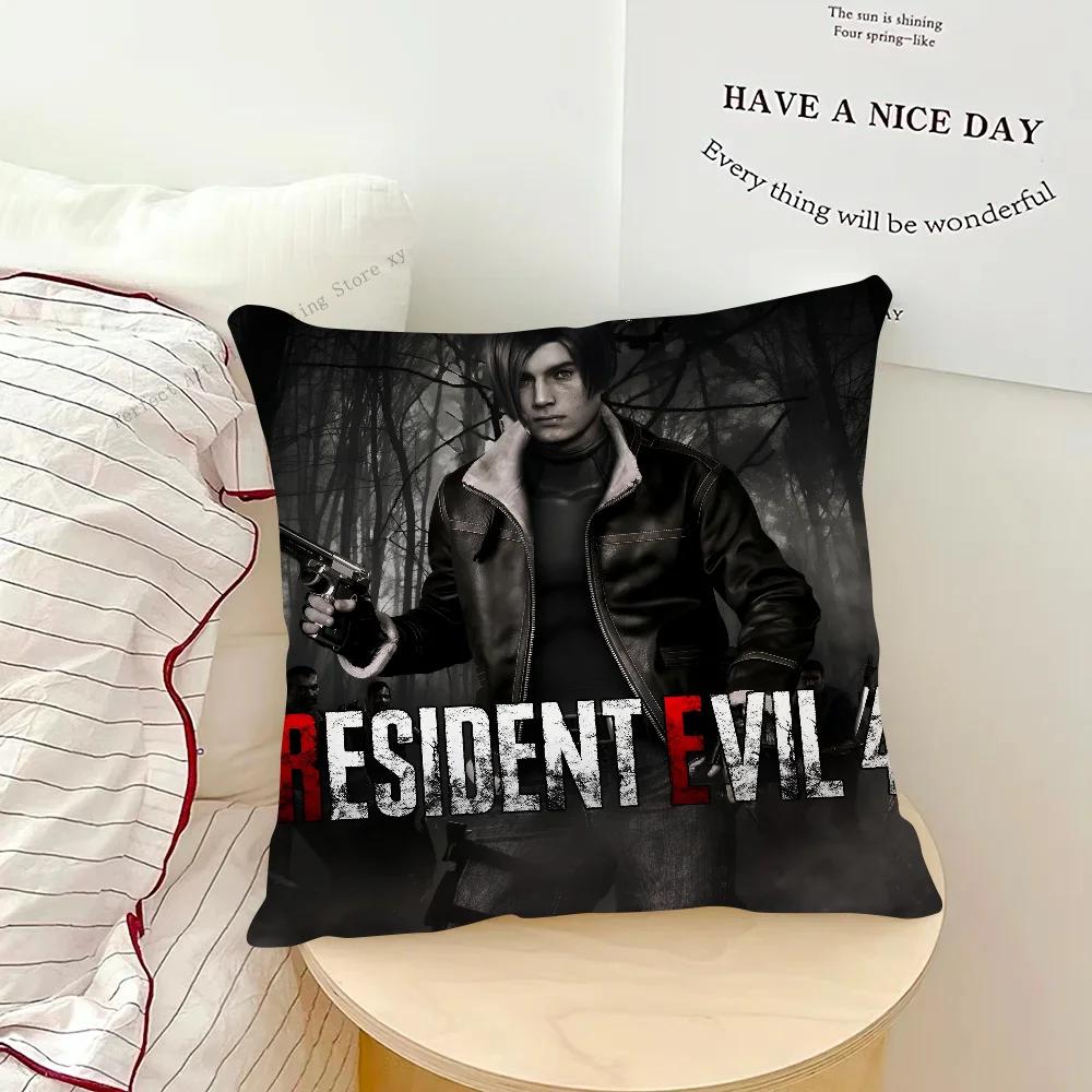 Resident Evil 4 Game Pillow Case Fashion Square Pillowcase Bedroom Sofa Room Ins Decoration Leisure Cushion Cover 40x40