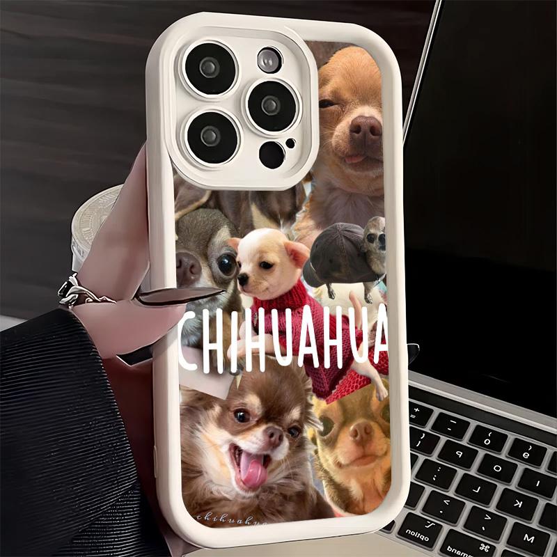Phone Case for iPhone 17 Air 16E 15 16 Pro Max Chihuahua Puppy Teacup Dog Cover 14 Plus 13 12 Mini Soft Shell Silicone Fundas