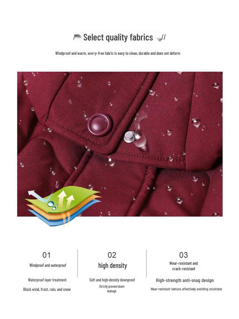 Trendy Women's Mid-Length Thickened Down Jacket - 2025 Winter Collection for Stylish Young Moms and Middle-Aged Women