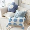 30x50/45x45CM Nordic Plush Throw Pillow Cover Flower Blue Sofa Cushion Waist Cover Home Decorative Pillowcase