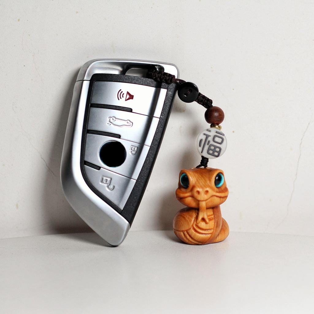 Snake Zodiac Decoration Wooden Cute Snake 2025 Zodiac Ornament Snake Auspicious Good Luck Bringing Rich Fortune Bag Charm Snake Zodiac Ornament