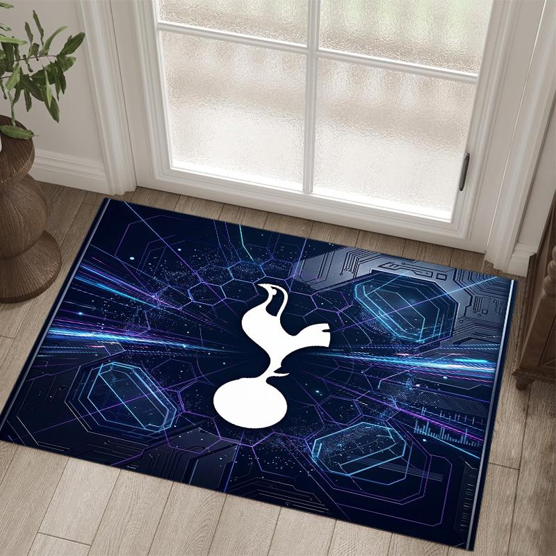 Tottenham Hotspur Design Crystal Velvet Carpet Cozy Non?Slip Printed Rug For Bedroom Living Room Entrance