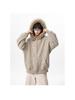 Unisex American Retro Faux Fur Collar Striped Hooded Jacket - Versatile Loose Cardigan for Autumn/Winter
