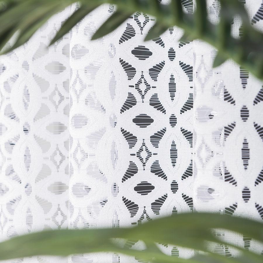 Adrianna - Ready-made curtain - White - Openwork strip - 300X160