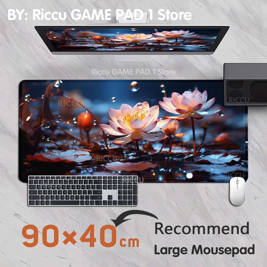 PC peripherals Anime vivid glass flower Mouse pad Desk XXL 400x800x2mm Gamer Keyboard Laptop Carpet Esports Non-slip rubber mat