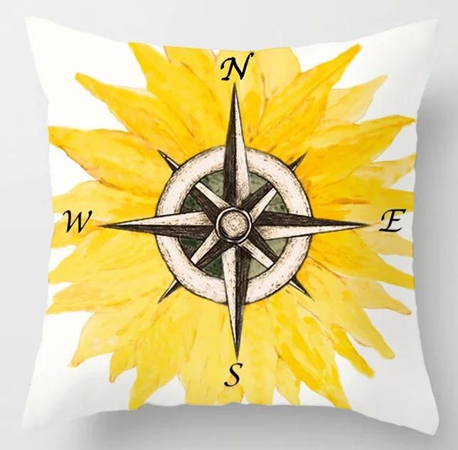 Yellow Pattern Pillowcase Office Living Room Home Pillowcase Car Ornaments