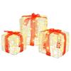 Gift Box with 60 LEDs 3 pcs Warm White 20 x 20 x 20 cm Acrylic