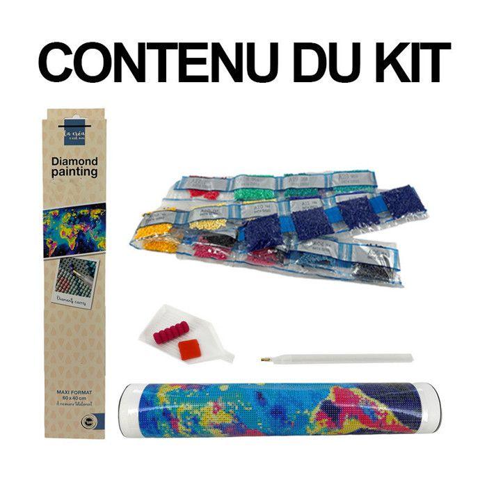 Kit de diamond painting - Modèle bouquet de fleurs - Fleurs - Pivoines - 40x30cm