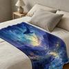 Lightweight Flannel Throw Blanket Dreamy Starry Sky Series, Soft Warm Cozy, Perfect for Home Relax & Christmas/Halloween