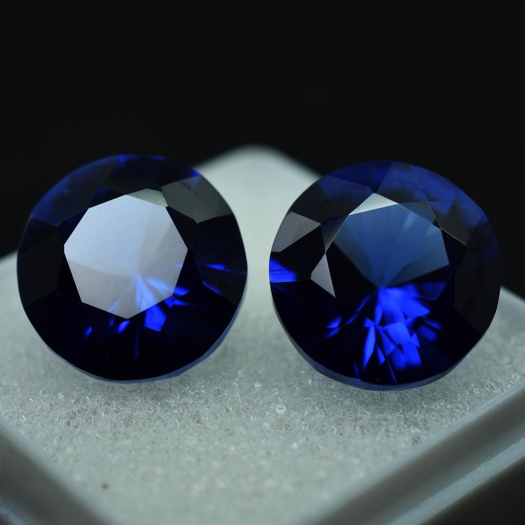 18 Ct Natural Rare Faceted Ceylon Sapphire Blue Loose Round Cut Loose Gemstone