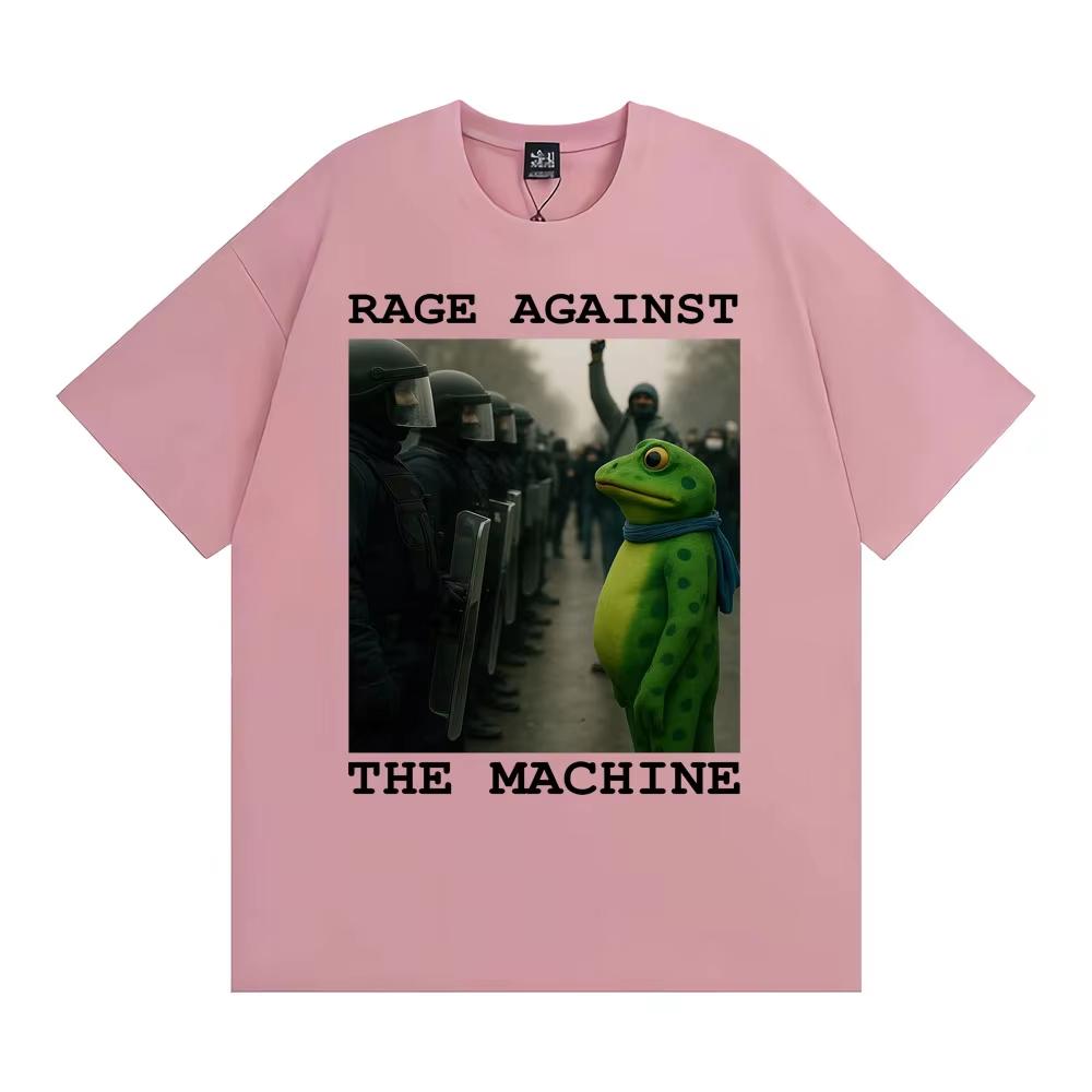 Rage Against The Machine Portland Frog Protest Funny Meme Tshirt Men Women Clothing Fashion Humor Oversized T Shirts Streetwear