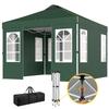 Folding Canopy 3x3 M Pop Up With UPF50+ 4 Detachable Sides Adjustable Height And Carrying Bag Green