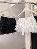 Korean Style Sweet White Layered Elastic Waist Short Skirt for Women - Spring/Summer Slimming & Versatile