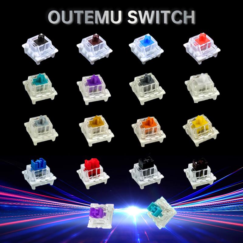Interruptor Outemu para Teclado 3 Pines Lineales Táctiles Clicky Silenciosos para Teclados Mecánicos Gris Blanco Rojo Azul Interruptor Gaming Interruptores Pulsadores