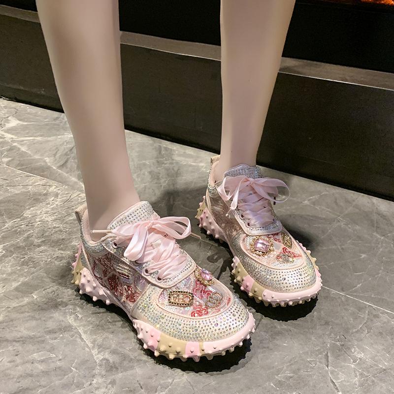 Scarpe da Donna in Rete con Trapano Completo Antiscivolo Leggere Traspiranti Sportive Casual Resistenti all'Usura Aspetto Elevato Luminose