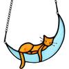 Colorful Cat In Moon Ornament Window Hangings Cat Memorial Gifts Windows Cars Decoration For Cat Lovers