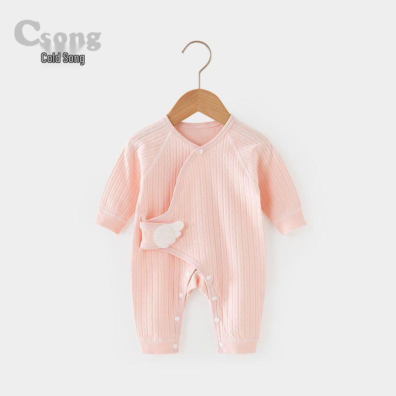 

Newborn Cotton Snap Crotch Harem Romper for Spring/Autumn Outings Size 52 рожевий