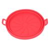 Foldable Fryer Silicone Liner Food Grade High Temperature Resistant Round Fryer Silicone Pot Red Diameter 21CM