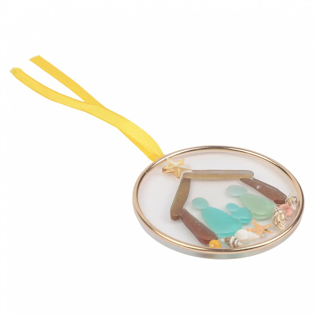 Coastal Nativity Ornament Jesus Birth Ornament Golden Star Accent