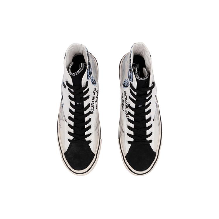 Disney x Li Ning Αντιολισθητικά Ανθεκτικά στην Τριβή Ισορροπίας Ψηλές Κάλτσες Παπούτσια Καμβά Γυναικεία Μαύρο Μπεζ Λευκό AGCQ324-1