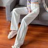 Women's White High Waist Wide Leg Jeans - Summer Thin, Plus Size, Versatile, Floor Length