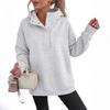 Women's Long Sleeve Hooded Pullover Sweatshirt with Stand Collar