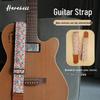 In Stock Universal Guitar Strap with Elegant Fresh Floral Pattern, Lightweight & Comfortable, Crimson Flower Color PO-115.