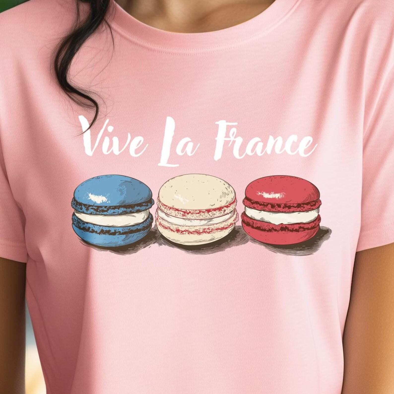 French Macaroon Paris Unisex T-shirt, Veve La France Shirt, Long Live France Top, I Love Paris Tee, France Lover Gift, French Culture 3XL