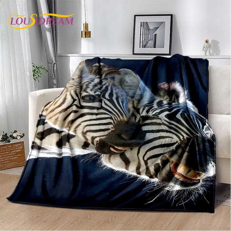 Wildtier Zebra Weiche Plüschdecke, Flanelldecke Überwurfdecke für Wohnzimmer Schlafzimmer Bett Sofa Picknick Abdeckung Bettdecke Kinder