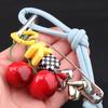 Cute Cherry Alphabet PU Leather Short Lanyard Universal Mobile Phone Lanyard Phone Bag -Lost Love Pendant Bag Charm
