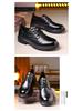 Ovigz Yadan Style Men's Premium Breathable Leather Business Shoes - Soft, Non-slip Sole.