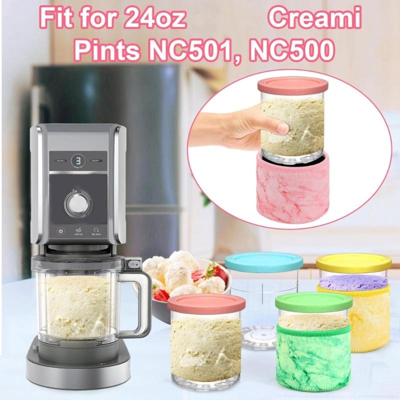 4pcs Colorful Cup Sleeves Insulated Cup Cover Ice Cream Jar Neoprene Sleeve Temperature Resistants Cup Cover Sleeves