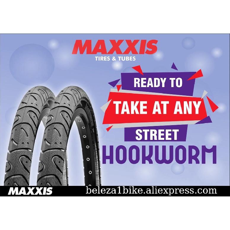 Pneu de Bicicleta MAXXIS Hookworm 26 x 2.5 BMX com Talão de Aço Pneu Clincher para Rua Park vert Flatland Tamanhos 20 polegadas 24 26 27.5 ou 29