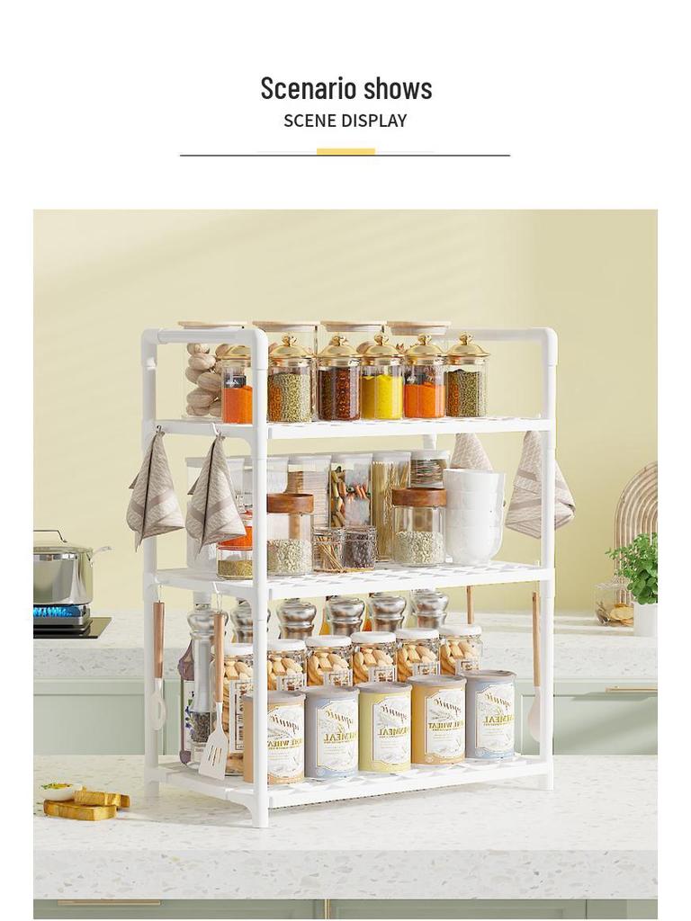 Multi-layer Kitchen Storage Rack for Microwave, Rice Cooker, and Small Appliances