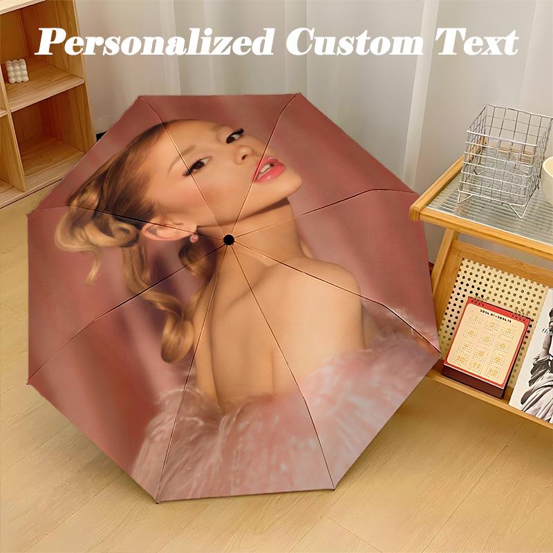 Portable Auto Folding Umbrella,Ariana Grande 8 Rib Waterproof Umbrella For Camping Commute