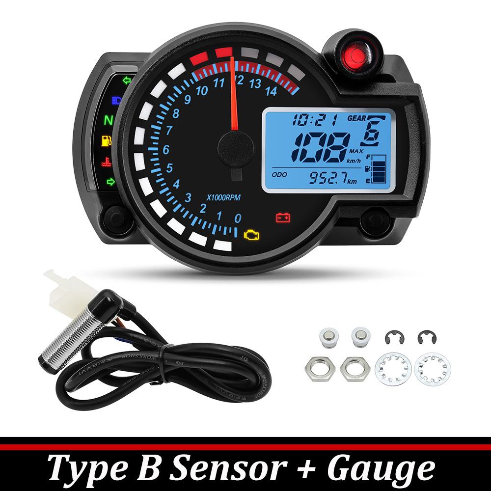 12V Universal 7 Color Backlight Motorcycle Speedometer Tachometer RPM Odometer Panel Dashboard for Honda Suzuki Yamaha Kawasaki