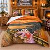 Courage the Cowardly Dog Pattern Bedding 3Pcs Set Bed Sheet And Pillowcases For Indoor Bedroom