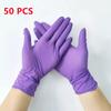 20/50/100PCS Purple Nitrile Gloves Disposable 5Mil Anti-Slip Gardening Gloves Textured Grip Cleaning Working Protictive Gloves