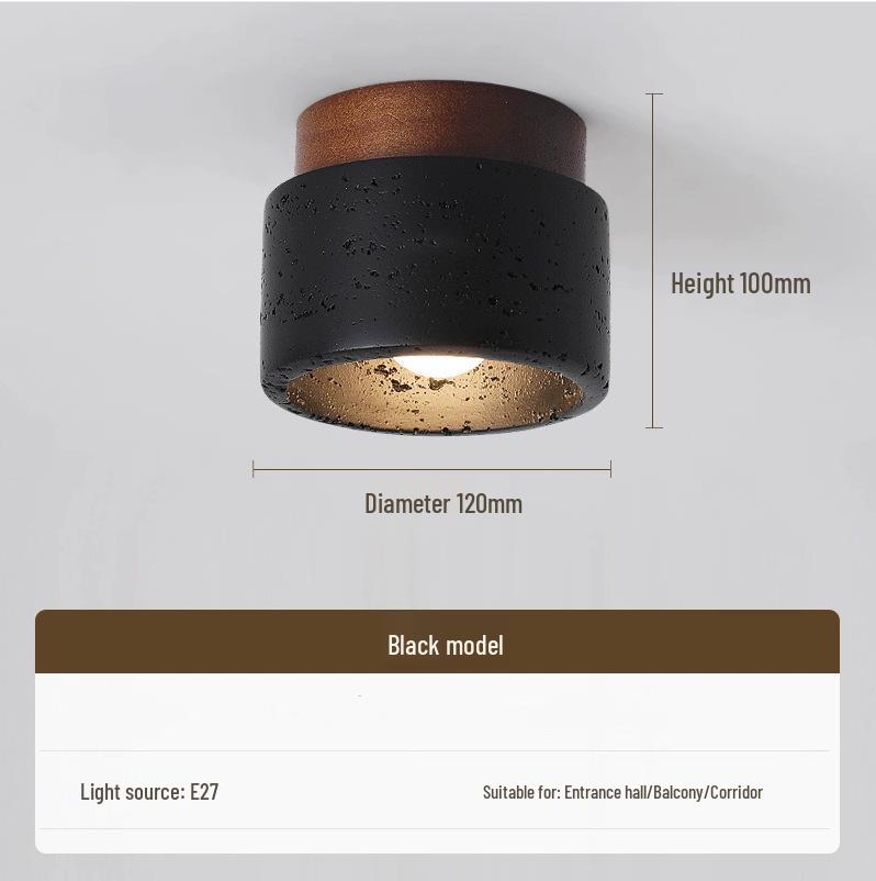 

Wabi-Sabi Yellow Stone Ceiling Light – Retro Style for Entryway and Balcony Original LED light source (warm light)