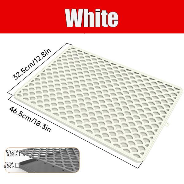 

Extra Large Double-Layer Dish Drying Mat for kitchen Counter Silicone Non-Slip Drainer Pad for Sink Coffee Machine Drying Rack 46.5x32.5cm белый