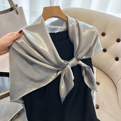 Fashion Handkerchief Print 90*90Cm Silk Satin Neck Scarf Women Small Shawl Hair Female Office Lady Bandanna Solid Color Scarf
