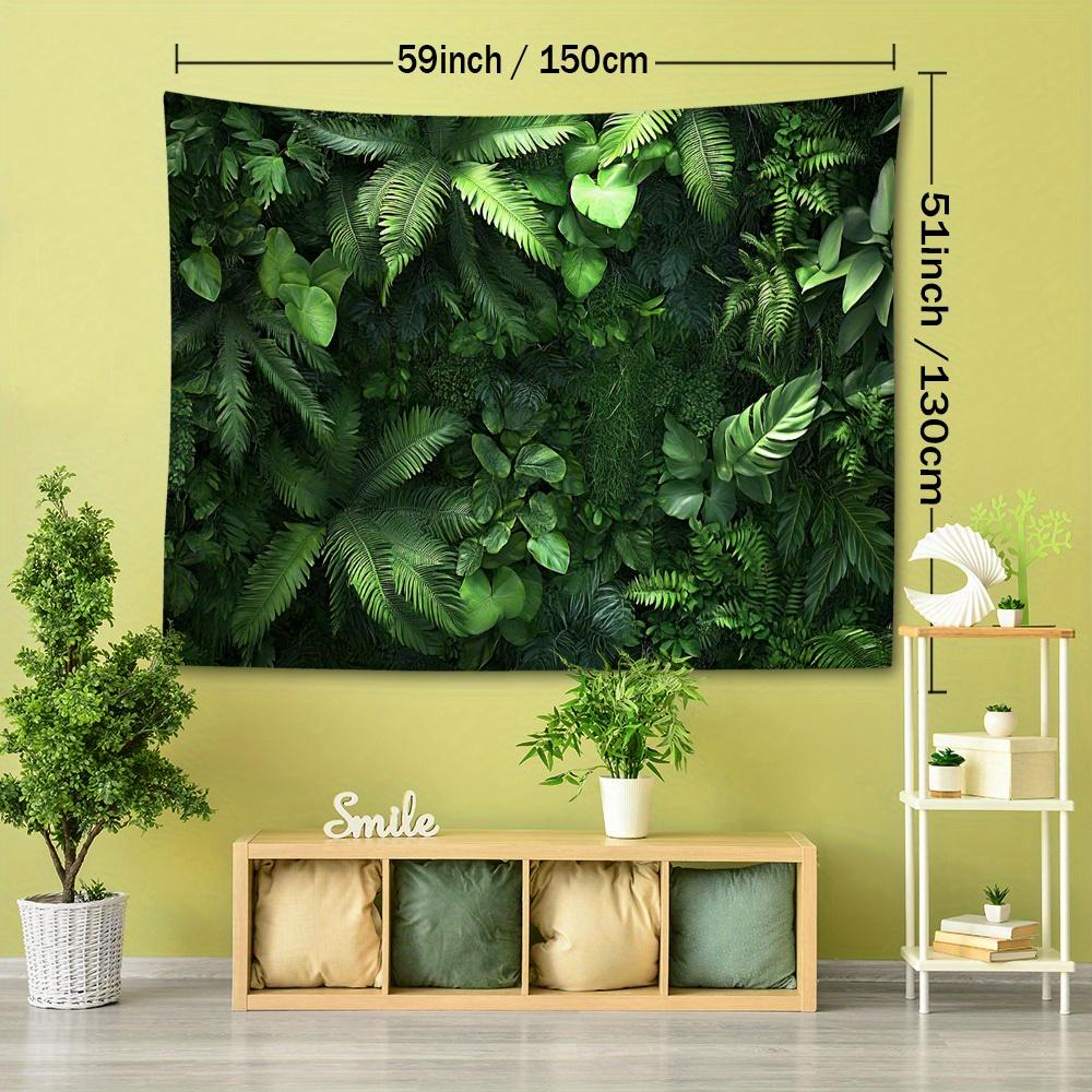 1pc Tropical Lush Greenery Print Tapestry, Bohemian Home Decor for Living Room or Bedroom, Holiday Gift with Free Installation Kit