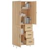 Vidaxl Display Cabinet, Sonoma Oak, 69.5X34X180 Cm, Wood-Based Material
