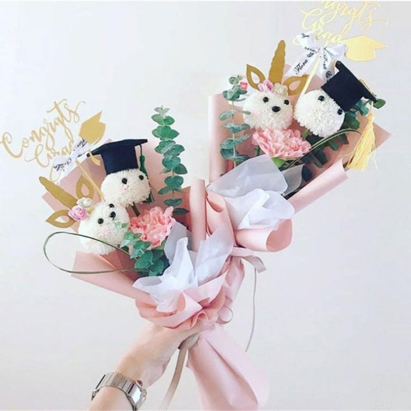 Pack of 10 Felt Bottle Hat Wine Bottle Hat Cover Felt Texture Perfect for Graduation Birthdays and Holiday Parties