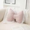 Simple Cute Bow Backrest Sofa Cushion - Comfortable, Breathable, Lace-Edged Support for Living Room or Bedside