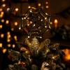 Indoor Outdoor Holiday Decor Halloween Spider Web Tree Topper Decoration Metal Festive Trick or Treat Ornament for Yard Celebration Party Favors