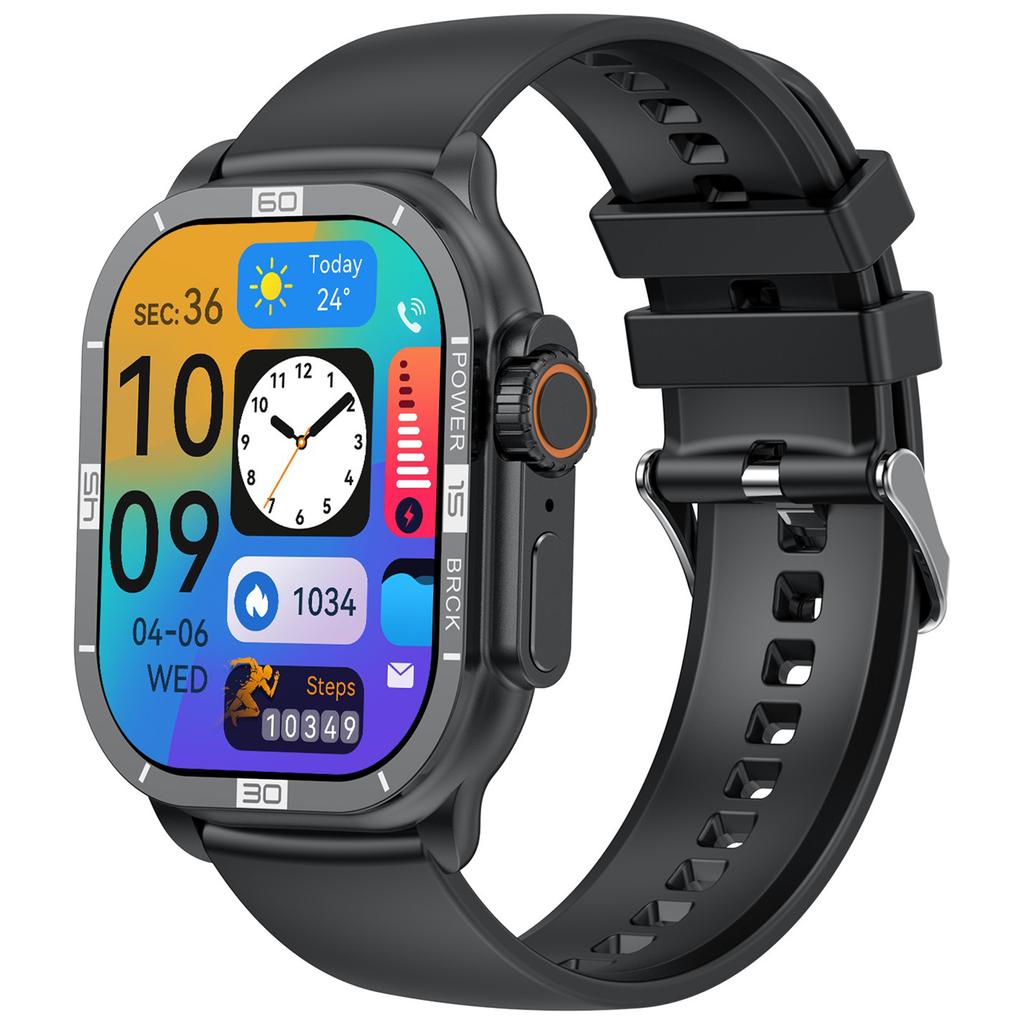 HK96S 2.06-inch AMOLED Screen Heart Rate Monitor Smart Watch Bluetooth-compatible Call Fitness Tracker