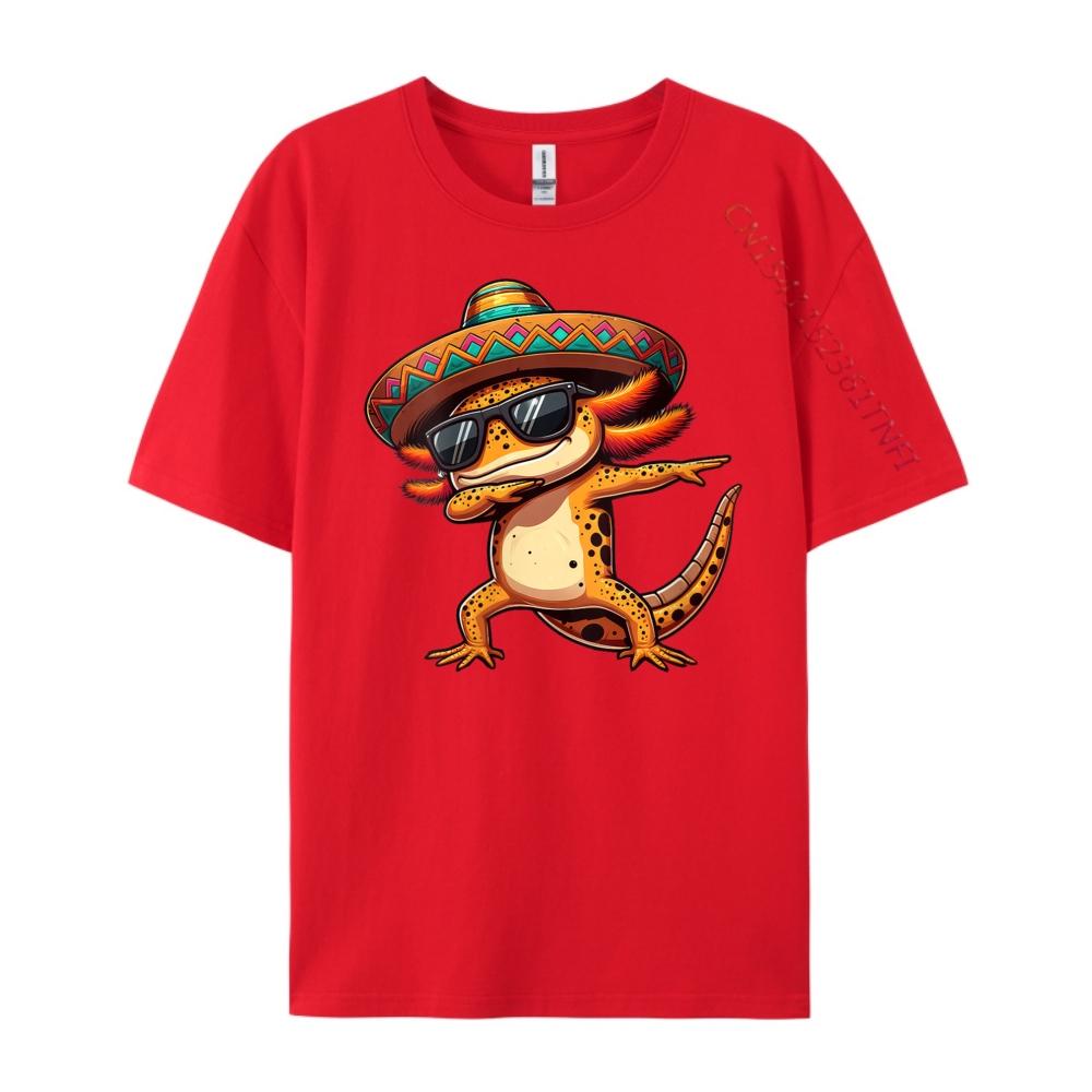 Dabbing Axolotl Sombrero Poncho Cinco De Mayo Mexican Funny Shirt Youth Cotton T Shirt Men Thanksgiving S