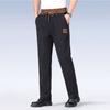 Men's Winter Thickened Fleece Pants Warm Casual Embroidery Letter Fleece Liner Thick Trousers