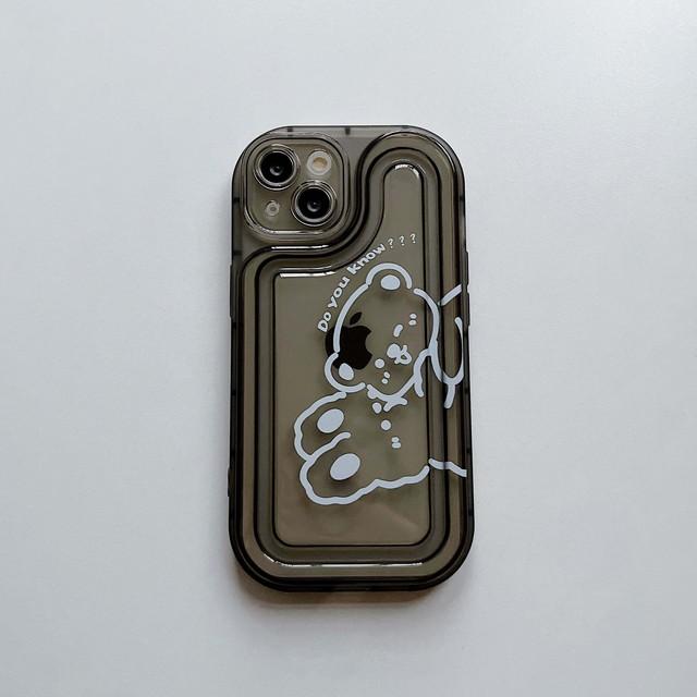 Słodki miś miękkiego silikonu kreskówka królik para klasyczny futerał na telefon dla Iphone 14 13 Pro Max 12 11 Promax odporny na wstrząsy Fundas